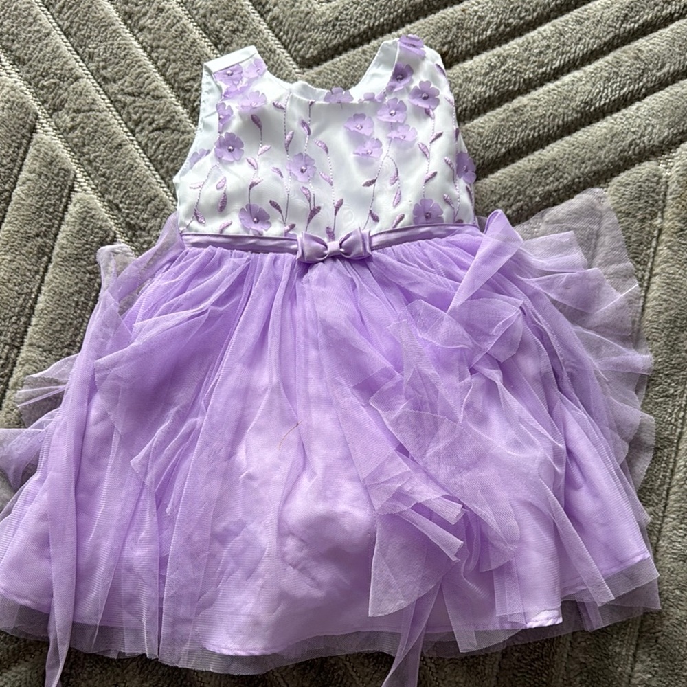 Jona Michelle Purple and White Kids Formal Dress
